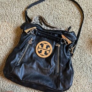 Tory Burch cute black small-medium size black purse. Has some wear, see photos